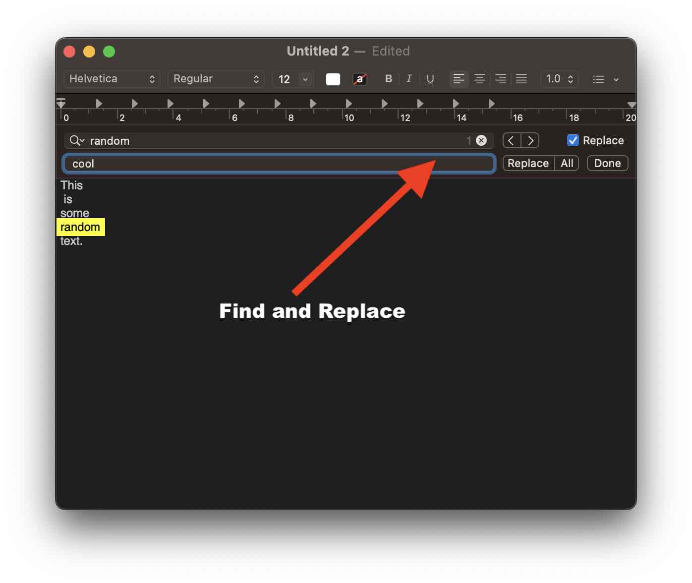 Find and Replace TextEdit